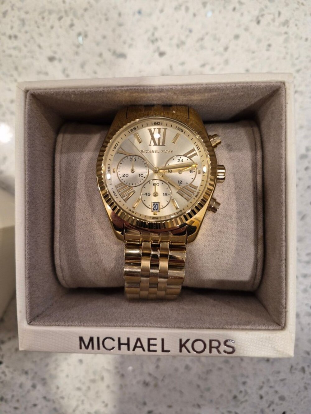 Michael Kors Lexington Gold Chronograph Watch | New with Tags & Box